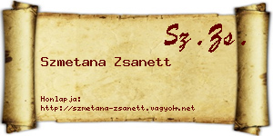 Szmetana Zsanett névjegykártya